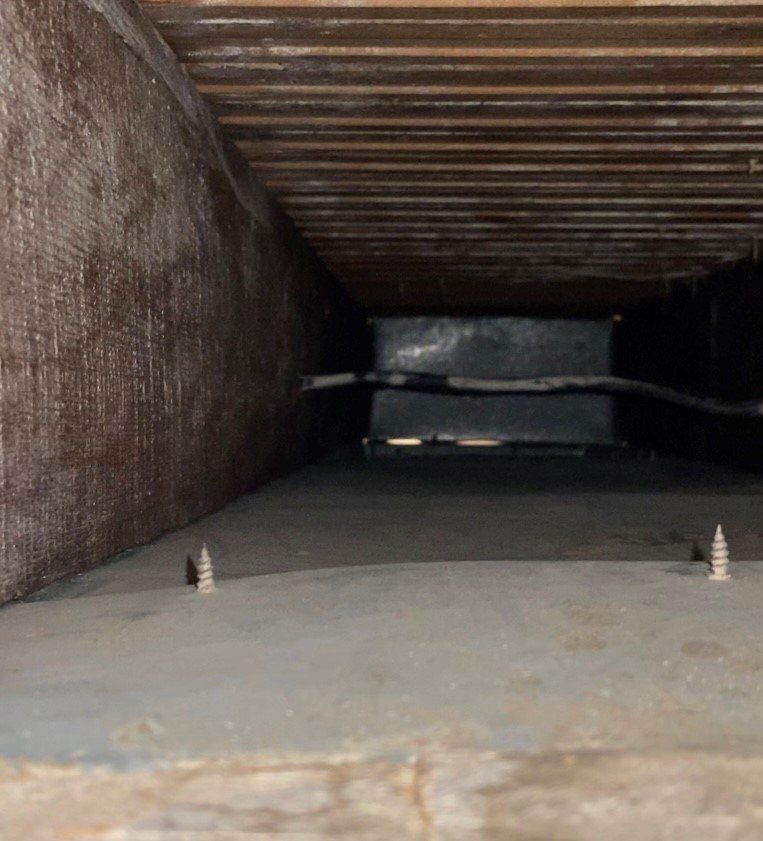 Air duct interior before cleaning